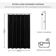thumbnail image 5 of Black Extra Long Waterproof Shower Curtain Liner 71x79 Inches, 5 of 8