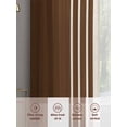 thumbnail image 6 of Brown Beige Striped Sheer Curtains 84 Inch Length 2 Panels Set, Modern Farmhouse Retro Lines Voile Window Treatment Rod Pocket Curtains Sheers Drapes for Bedroom/Living Room/Kitchen 52"x84"x2, 6 of 7