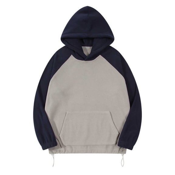 Chiccall Mens Fleece Hoodie Long Sleeve Colorblock Hooded Sweatshirts Casual Athletic Workout Pullover Sweatshirts with Pocket