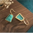 thumbnail image 3 of K-KED Turquoise Bohemian Drop Dangle Earrings Dainty Gemstone Hook 18K Gold Plated, 3 of 8