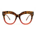 thumbnail image 2 of Nerdy Oversized Thick Plastic Horn Rim Blue Light Filter Computer Glasses Tortoise Red, 2 of 4