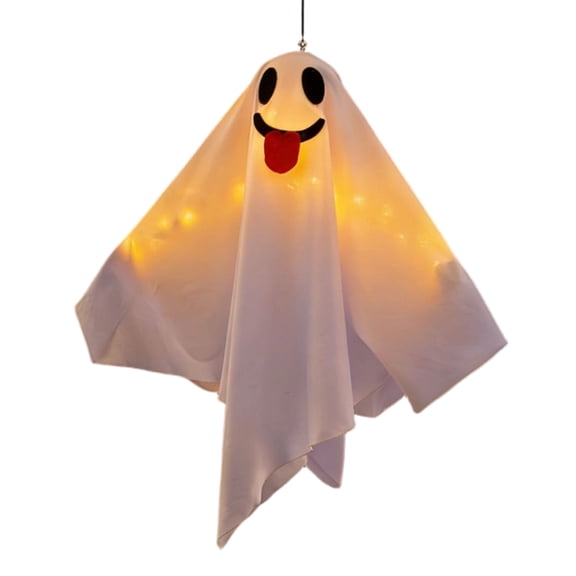 Hanging Ghosts Halloween Decorations Outdoor & Indoor, Light Up Ghost Decor with Battery Operated, Cute Hanging Halloween Decor for Party, Porch, Yard, Trees, Haunted House.