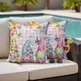 thumbnail image 4 of Easter Eggs Outdoor Waterproof Pillow Covers, Spring Floral Gnomes Plants Butterflies Pink Plaid Decorative Square Throw Pillowcase Sofa Cushion Sham for Patio/Couch/Chair, 20"x20" 2 Pack, 4 of 8