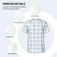 thumbnail image 4 of Daiia Blue Checkboard Mens Baseball Jersey Button Down Shirts Short Sleeve Sports Uniforms-X-Large, 4 of 9