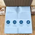 thumbnail image 3 of Split Queen Sheets Sets for Adjustable Bed Cotton, Luxury Sheets 100% Egyptian Cotton - 500 TC - Designed for Split Bed, Fit- ( 7-9" Inch Deep Pockets ) ( Split-Queen ) Light Blue Stripe, 3 of 5