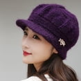 thumbnail image 5 of Dengjunhu Women's Winter Warm Hat Crochet Slouchy Beanie Knitted Caps with Visor, 5 of 5