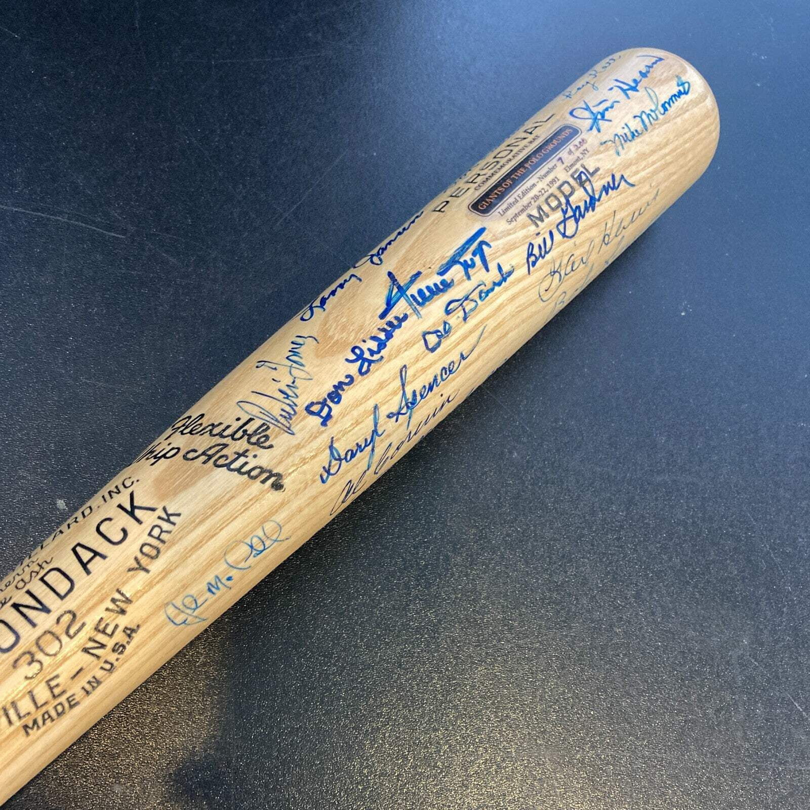 Willie Mays New York Giants Legends Signed Baseball Bat 24 Sigs With JSA COA