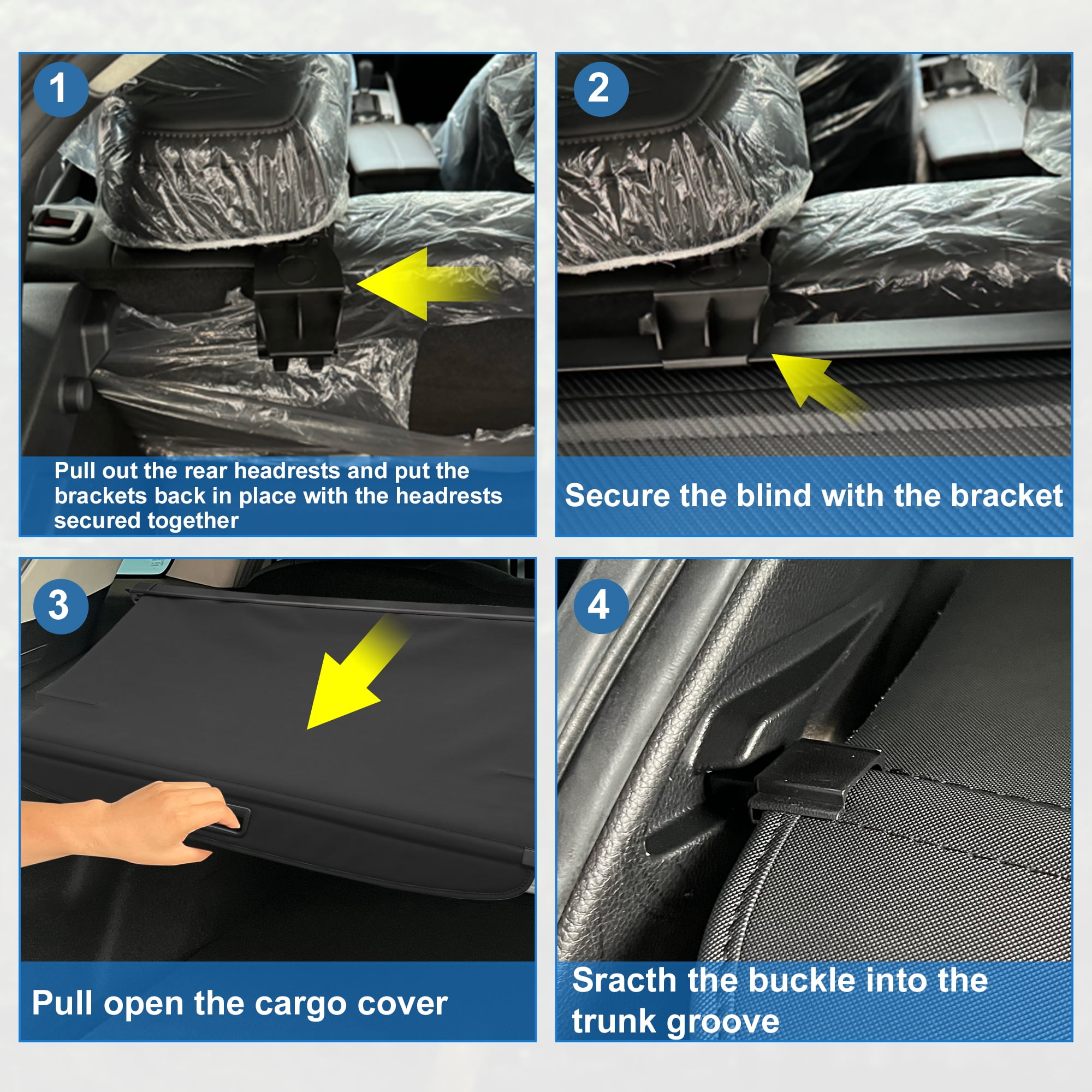 Unique Bargains Retractable Cargo Cover for Nissan Kicks 2018-2023 Waterproof Shade