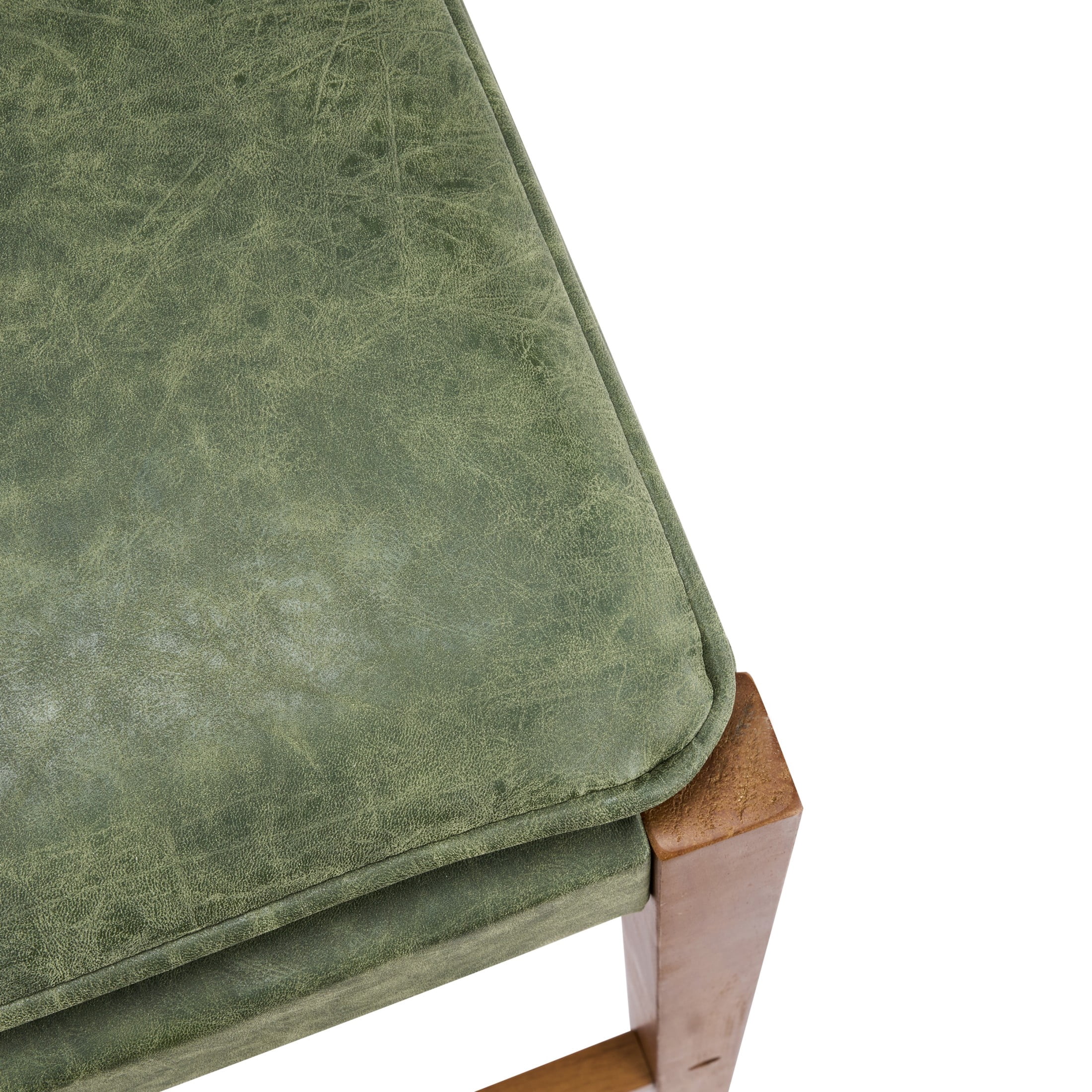 Christopher Knight Home Rustic PU Upholstered Barstools, Rivet Accents, Solid Wood Frame, Green, Set of 2