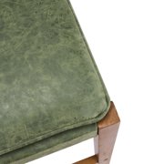 Christopher Knight Home Rustic PU Upholstered Barstools, Rivet Accents, Solid Wood Frame, Green, Set of 2
