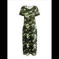 thumbnail image 4 of Vestido Camisero Informal de Verano para Mujer, Holgado, de Corta, Estilo Camuflaje, con Bolsillo Verde S, 4 of 8