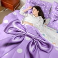 thumbnail image 4 of Manfei Kawaii Ribbon Bow Knot 7 Pieces Bedding Comforter Set for Girls Female Children,Polka Dots Full Bedding Set Lightweight,Dreamy Princess Fitted Sheet Flat Sheet,Microfiber Bedroom Decor, 4 of 8