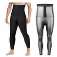 thumbnail image 6 of IWRICH Sauna Pants for Men High Waist Trainer Leggings Sweat Compression Tummy Control Leggings Silver XL, 6 of 6