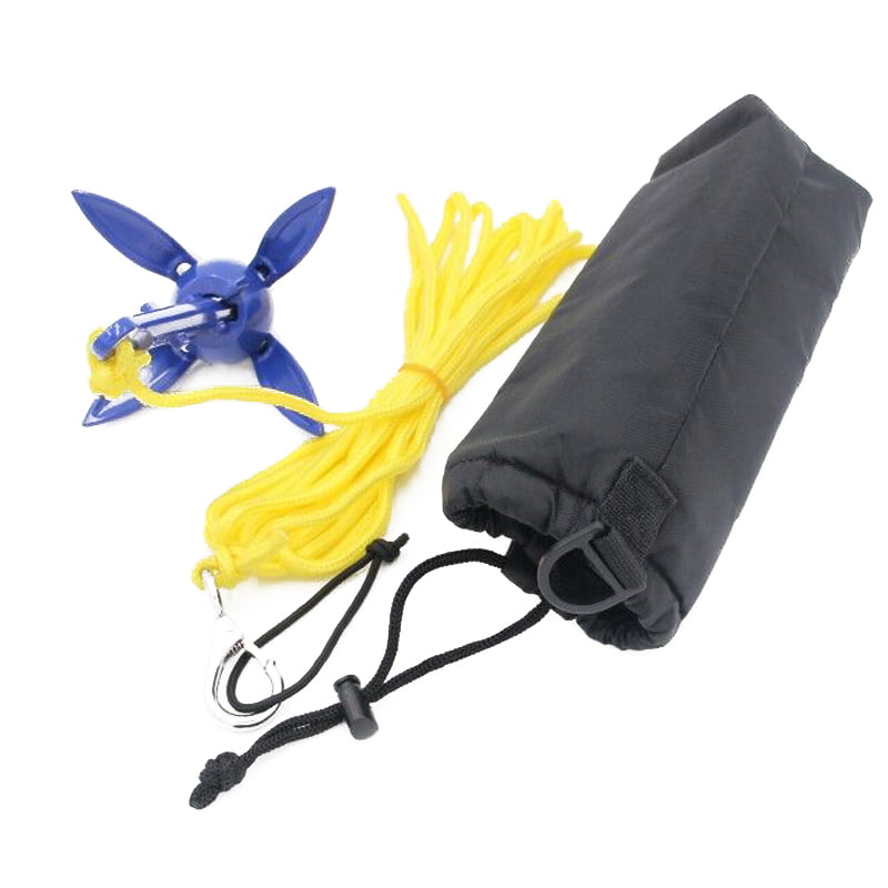 jtxqy Foldable Aluminum Anchor Kit with Rope for Canoe Kayak Small Boat 