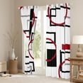 thumbnail image 3 of Manfei Pink Black Geometric Curtains Pack of 2 (42x84 Each), Square Rectangle Circle Curtains Blackout, Abstract Stripe Bedroom Curtains, Curtains and Drapes Room Decor, 3 of 6