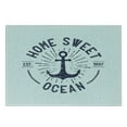 thumbnail image 3 of Anchor Cutting Board, Home Ocean Lettering on a Nautical Sketch with Worn out Background, Decorative Tempered Glass Cutting and Serving Board, Small Size, Navy Blue and White, by Ambesonne, 3 of 5