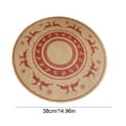thumbnail image 3 of Christmas Round Placemats Winter Red Polypropylene Woven Place Mat for Xmas Holiday Party Table Mats Kitchen Dining Table Decoration (C), 3 of 6