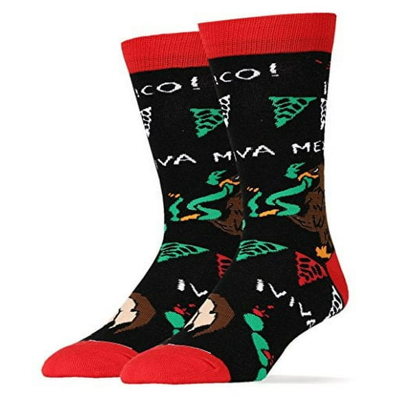 Oooh Yeah Men's Luxury Combed Cotton Crew Socks Viva Mexico