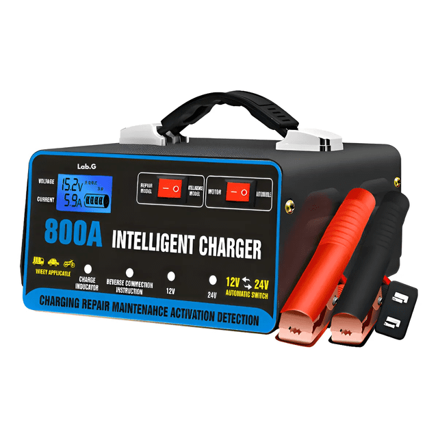 "Cargadores de Batería Rápido QZY66 12v 24v 800a Lab.G, Color Negro Azul "