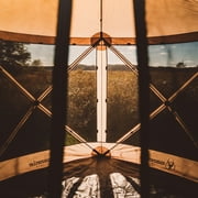 Gazelle Tents™ G5 5-Sided Portable Gazebo with TriTech Mesh, Pop-Up Hub Screen Tent, Waterproof, UV Resistant, 4-Person & Table, Desert Sand, Includes 3 Wind Panels, 85 x 115 x 106