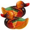 thumbnail image 4 of Ducks Statue Crafted from Wood for Home Decor and Wedding Gifts Multi Color 1 Pair, 4 of 5