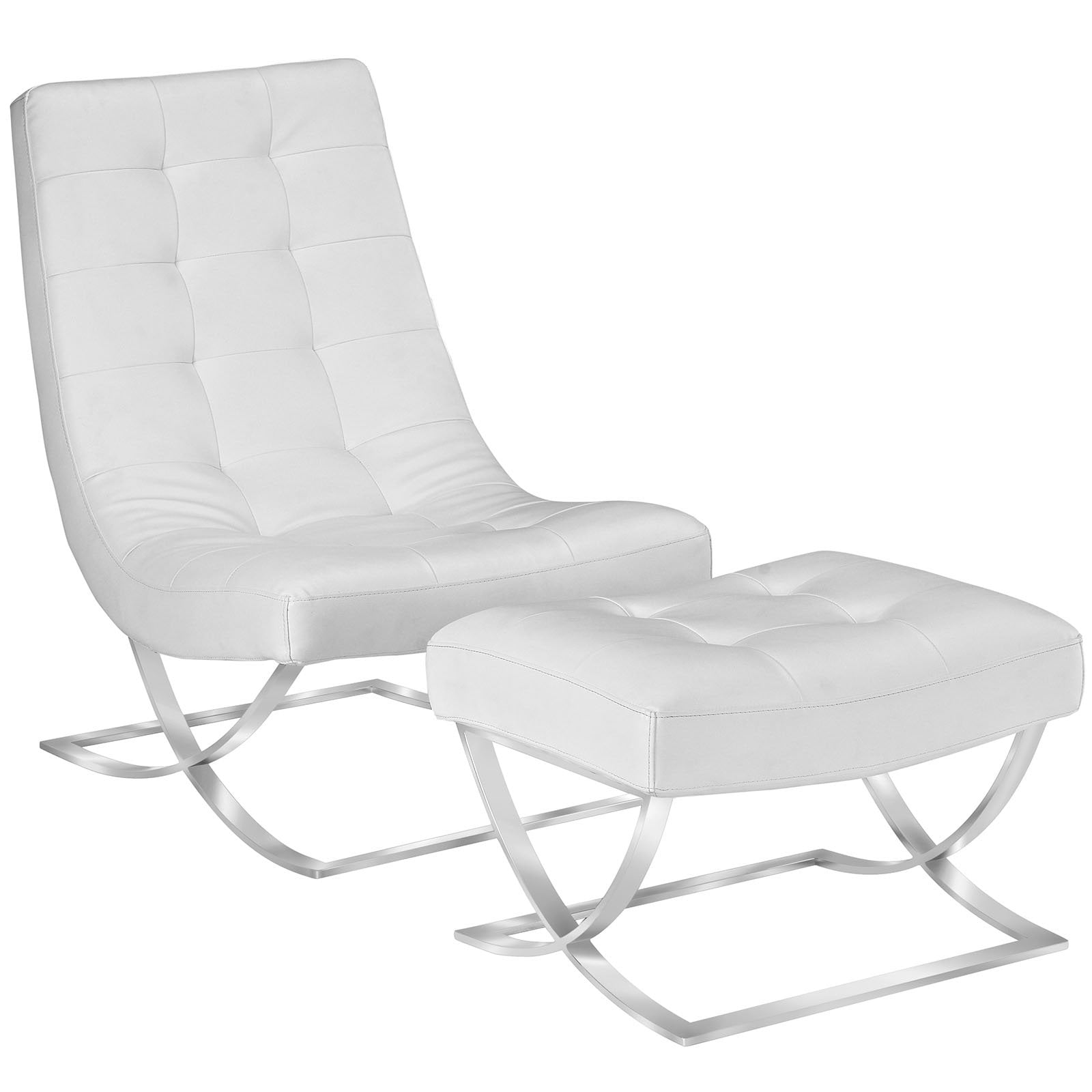Modway Slope Lounge Chair and Ottoman, Multiple Colors