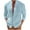 Blue, variant on lcziwo Lightning Sales Today Cotton Linen Hippie Shirt for Men Long Sleeve Casual Beach Tops Loose Fit Banded Collar Button Blouses 2025 Vacation Outfits
