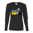 thumbnail image 2 of Support Ukrainian Flag Zelensky RESIST Womens Graphic Long Sleeve T-Shirt, Black, Large, 2 of 4