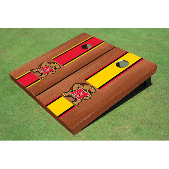 University of Maryland Rosewood Alternating Long Stripe Cornhole Boards