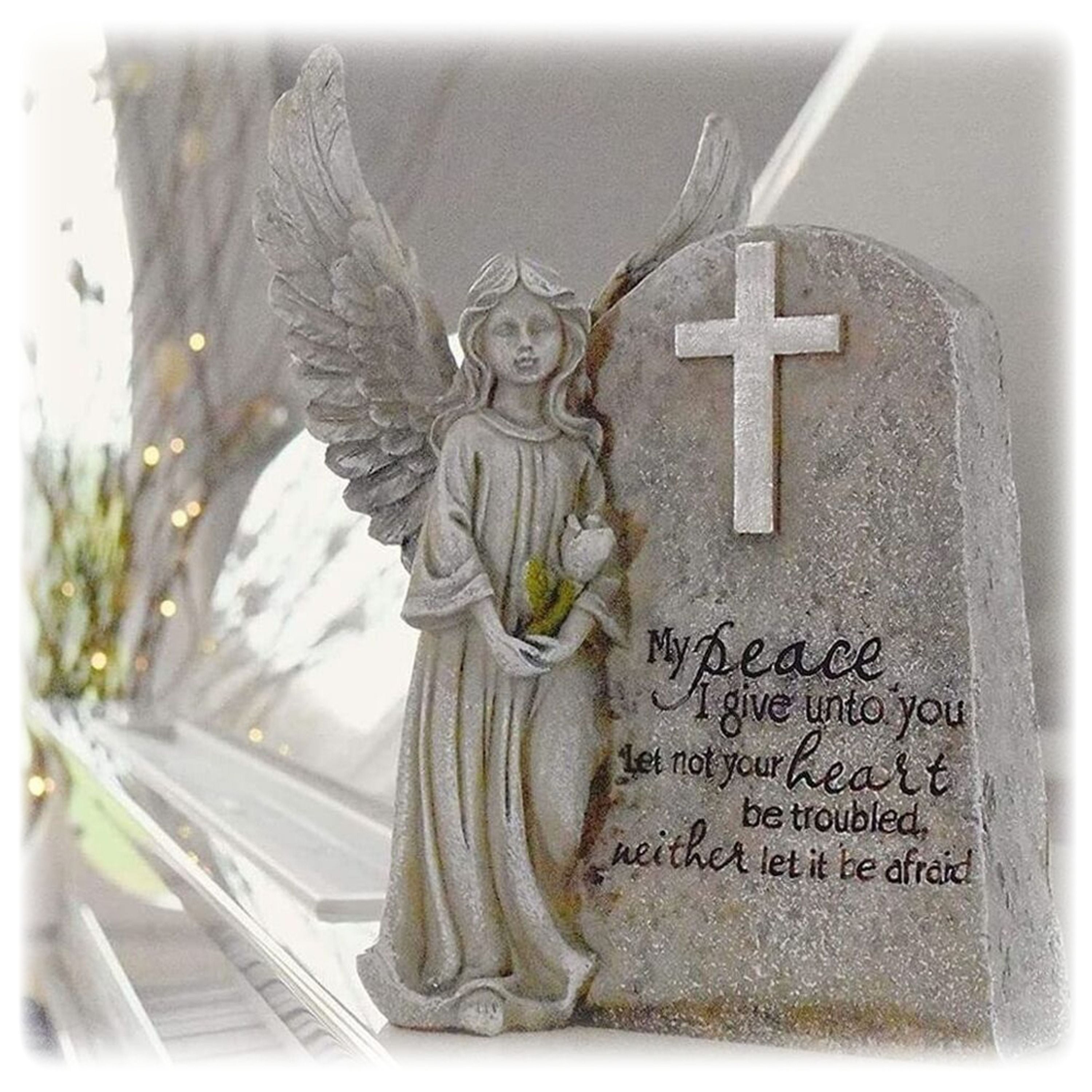 Send a Loving Memories Sympathy Gift Angel of Peace Statue for