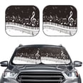 thumbnail image 2 of Honeii Piano Keys With Musical Notes Print Foldable Car Sun Shade for Windshield, 2-Piece UV Protection Shade, Protects Car Interior, Ideal for Cars, Trucks, SUVs-Large, 2 of 6