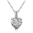 thumbnail image 4 of EOEMY Fashion 925 Silver Necklace Pendant Heart Cubic Zirconia Jewelry Wedding Gifts, 4 of 4