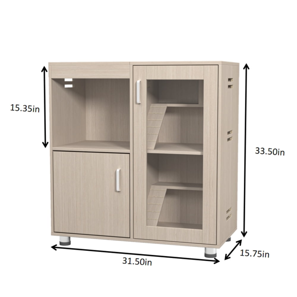 4-Tier X-Large Guinea Pig Cage with Storage Cabinet, Acrylic Windows & Openable Top for Small Pets