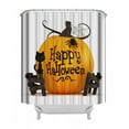 thumbnail image 2 of Fnyoxu Halloween Decorations, Shower Curtain Polyester Fabric Watercolor Black Cats Orange Yellow Color Decorativefor Halloween Design with 12 Hooks for Bathroom, 2 of 8