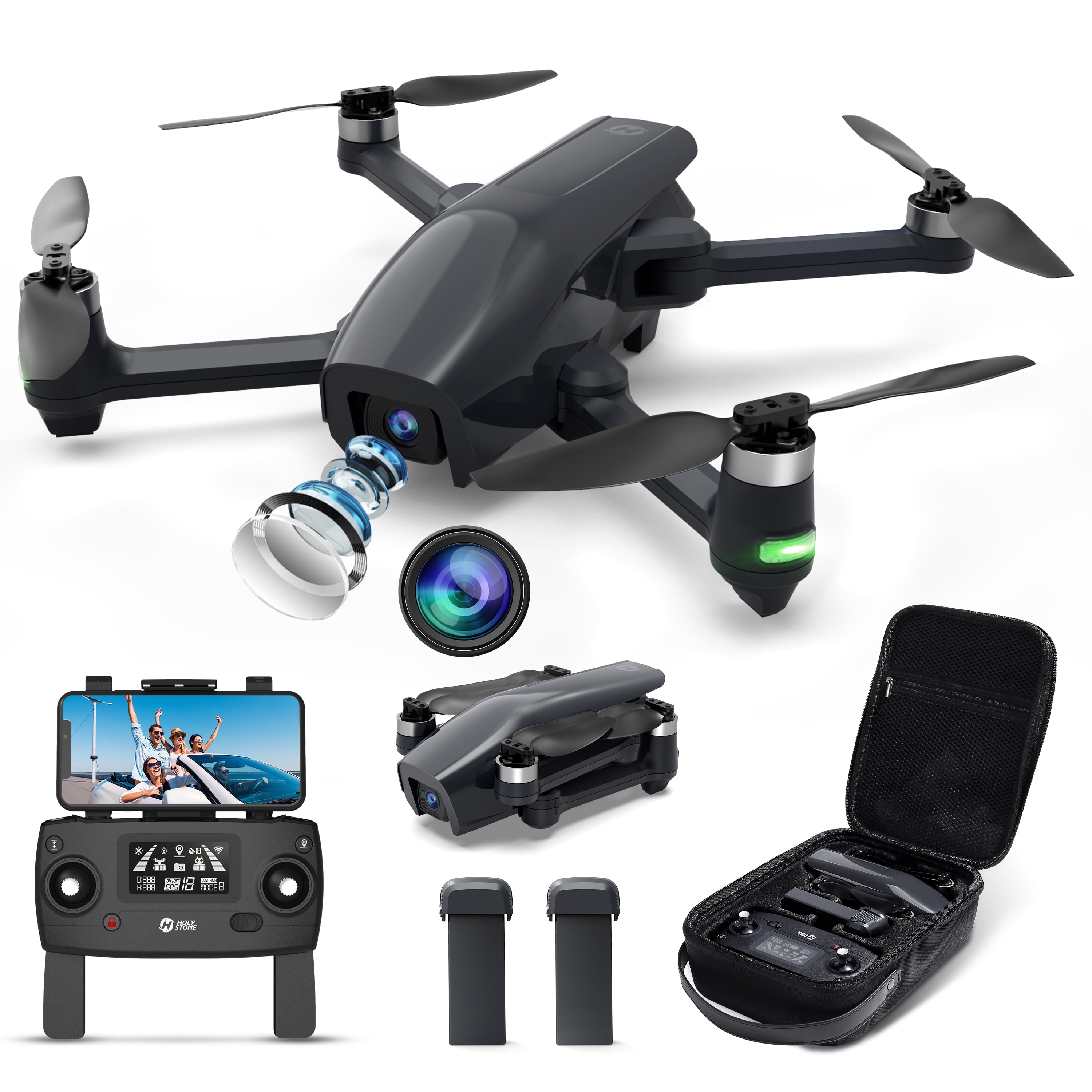 Holy Stone HS710 Drone for Adults with 4K Camera Foldable RC Quadcopter with 2 Batteries 50 Min Flight Time Gifts Toys for Outdoor Play - Walmart.com