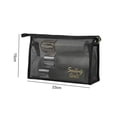 thumbnail image 3 of Mesh Visible Cosmetic Bag, Double Zippers with Handle Storage Bag,Large Capacity Portable Travel Mesh Makeup Bag, 3 of 7