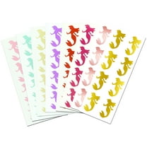 Royal Green Rainbow Mermaid Stickers 2 inch (50mm) Stickers for Scrapbooking, Crafts, and Party Supplies in 8 Colors - 128 Pack