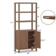 thumbnail image 2 of COZONY 71" Tall 5-Tier Bookcase with X-Design Barn Door, 35mm Oak Wood Grain Shelves, Rustic Industrial Storage Cabinet for Living Room,Oak, 2 of 7