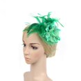 thumbnail image 2 of GUOOL Lady Feather Fascinator Hat Hairband Wedding Costume Green, 2 of 8