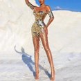 thumbnail image 4 of Vestido de verano para mujer, con lentejuelas y hombros descubiertos, sexy, de malla, con perspectiva, vestido de noche largo, 4 of 4