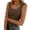 Tank Tops for Women Plus Size-Brown, variant on Homenesgenics Tank Tops for Women Plus Size Women's Fashion Summer V Neck Leisure Three-quarter Sleeve Solid Brown XXL