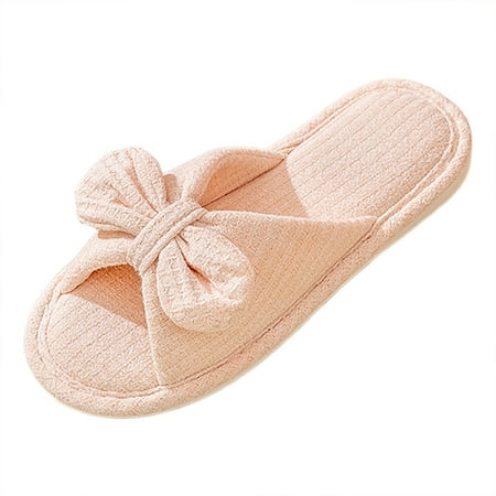 

Krdevn Four Seasons Cute Slippers Home Non Fpir Season Cloth Cotton Colorful Slippers Pink 10