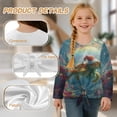 thumbnail image 5 of DISNIMO Sea Turtle Printed Girls Long Sleeve Blouse Loose Soft T Shirts Kids Crewneck Pullover Tops with Tie Hem Comfy Christmas Tee Shirts, 5 of 8