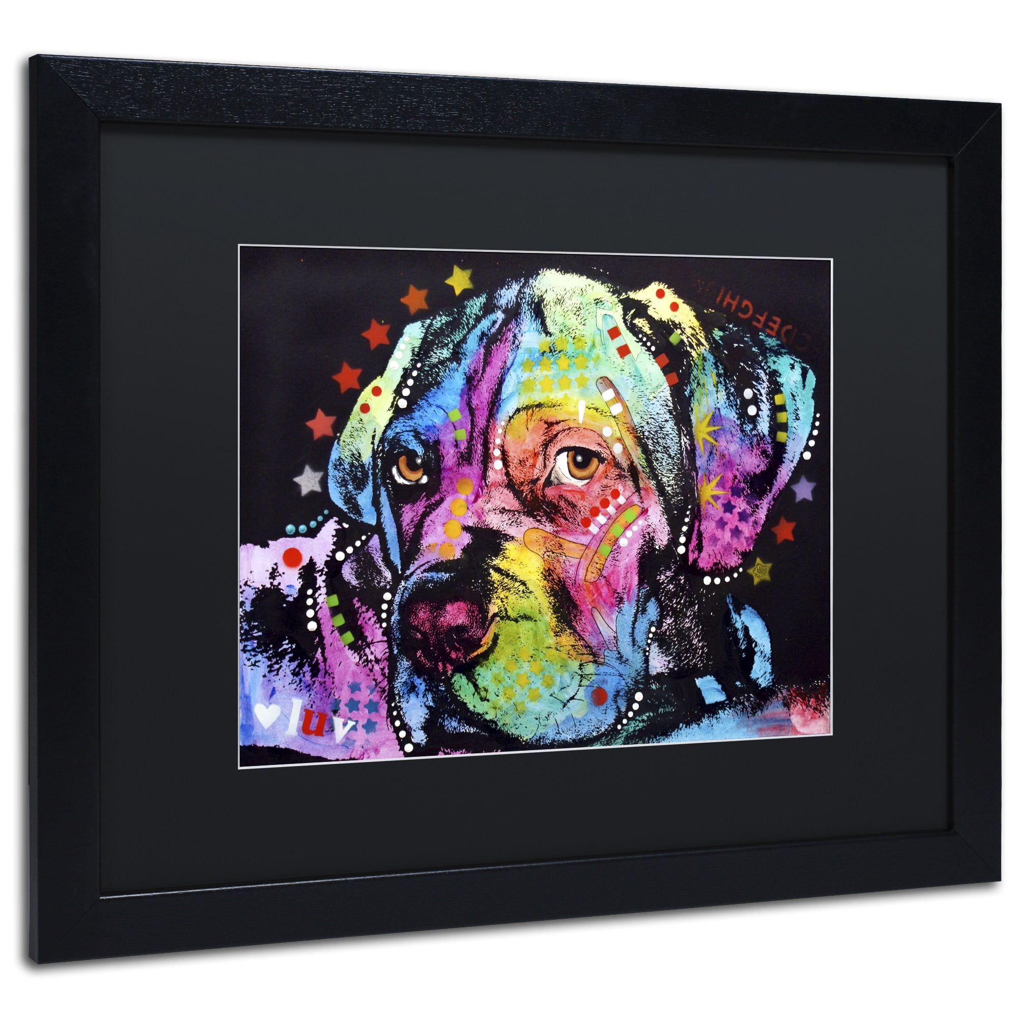 Trademark Fine Art "Young Mastiff" Canvas Art by Dean Russo, Black Matte, Black Frame