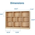 thumbnail image 4 of Cozy Castle Wood Bookshelf, 3-Tier Open Shelf Bookcase, 10 Cube Storage Organizer with Anti-Tilt Device, Freestanding Book Storage Shelves for Bedroom, Living Room,Oak, 4 of 7