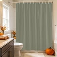thumbnail image 2 of Green Solid Color Shower Curtain, Waterproof Shower Curtains for Bathroom, Modern Minimalist Pure Color Washable Fabric Bathtub Curtain Set Bath Decor with 12 Hooks 48"x72", 2 of 8