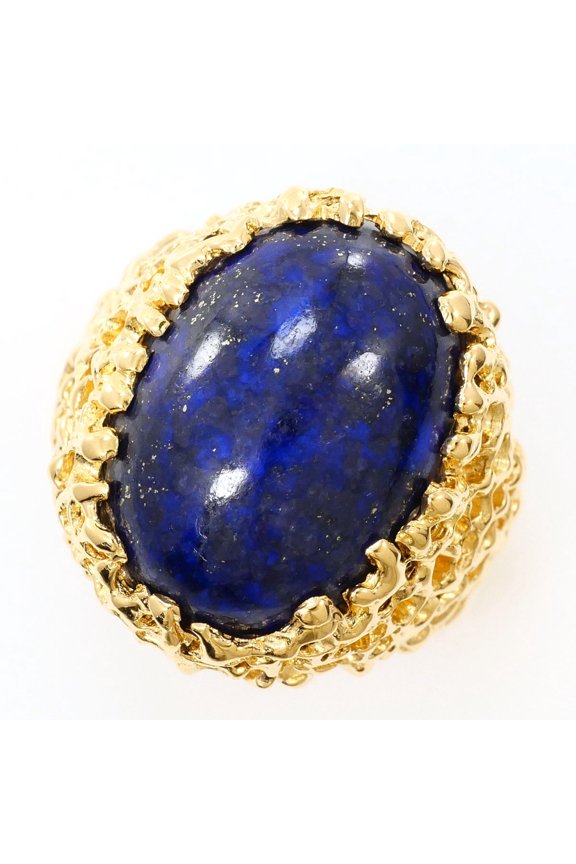 Pre-Owned 18K (18-karat) Yellow Gold Ring with Lapis Lazuli, Total Weight 8.6g, Jewelry