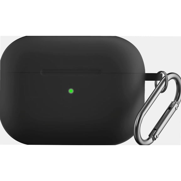 Case Design for Apple AirPods Pro (2nd Generation) 2022 Version Case Soft Silicone Cover Silicone Shockproof Case Solid Simple Anti-Fall Case for Airpod Pro2 Case with Carabiner Ring(Black)