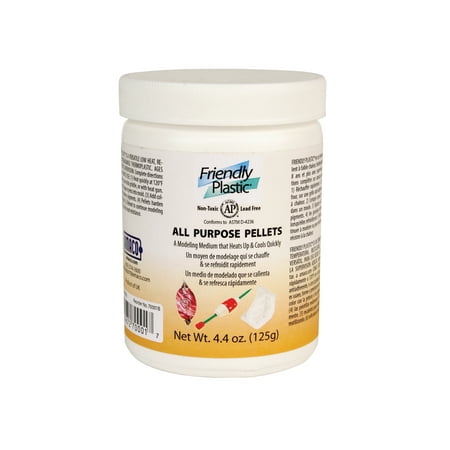 Friendly Plastic AMACO Non-Toxic Reusable Pellet, 4.4 oz Jar, Ivory