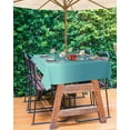 thumbnail image 5 of Outdoor Tablecloth with Umbrella Hole and Zipper Teal Ombre Rectangle Outdoor Tablecloths 60x102 Waterproof Table Cloths Turquoise Patio Table Cover for Outdoor Tables Picnic Garden, 5 of 5